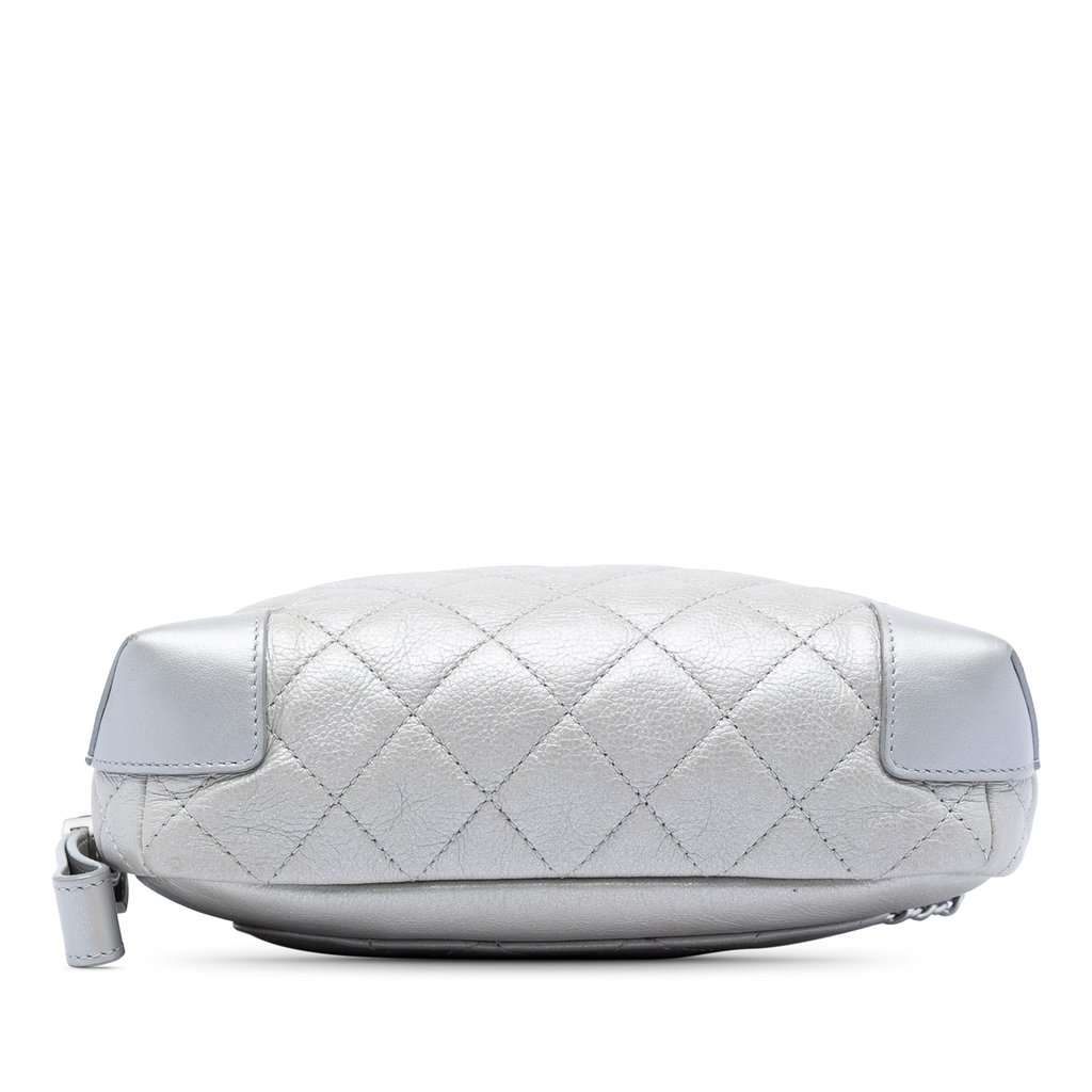 Chanel CC Quilted Metallic Calfskin Street Allure Camera Bag Silver Leather Very good condition - Inside View
