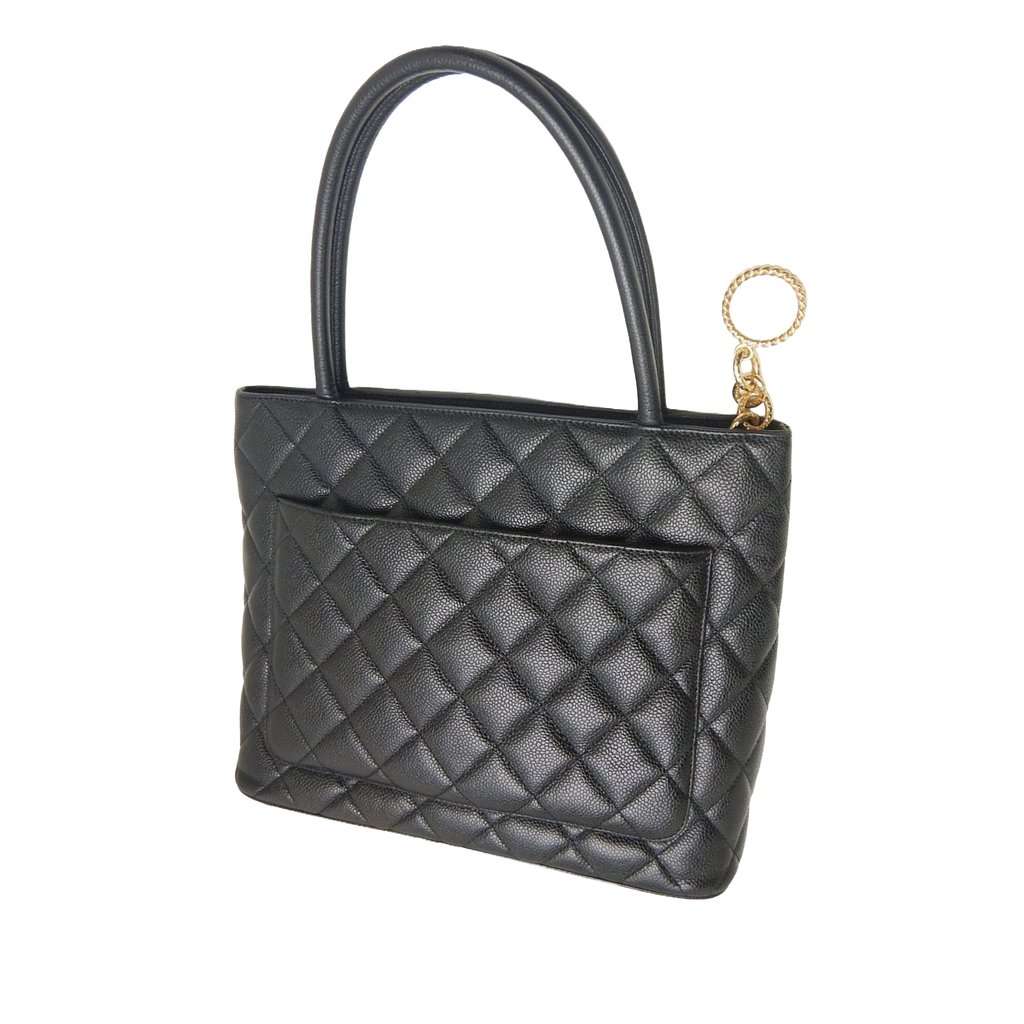 Chanel Caviar Medallion Tote Black Leather Very good condition - Back View