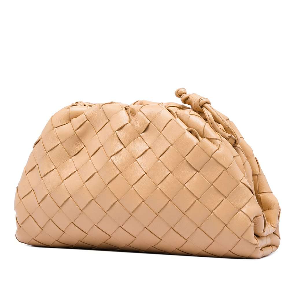 Bottega Veneta Nappa Intrecciato The Mini Pouch Crossbody Brown Leather Very good - Back View