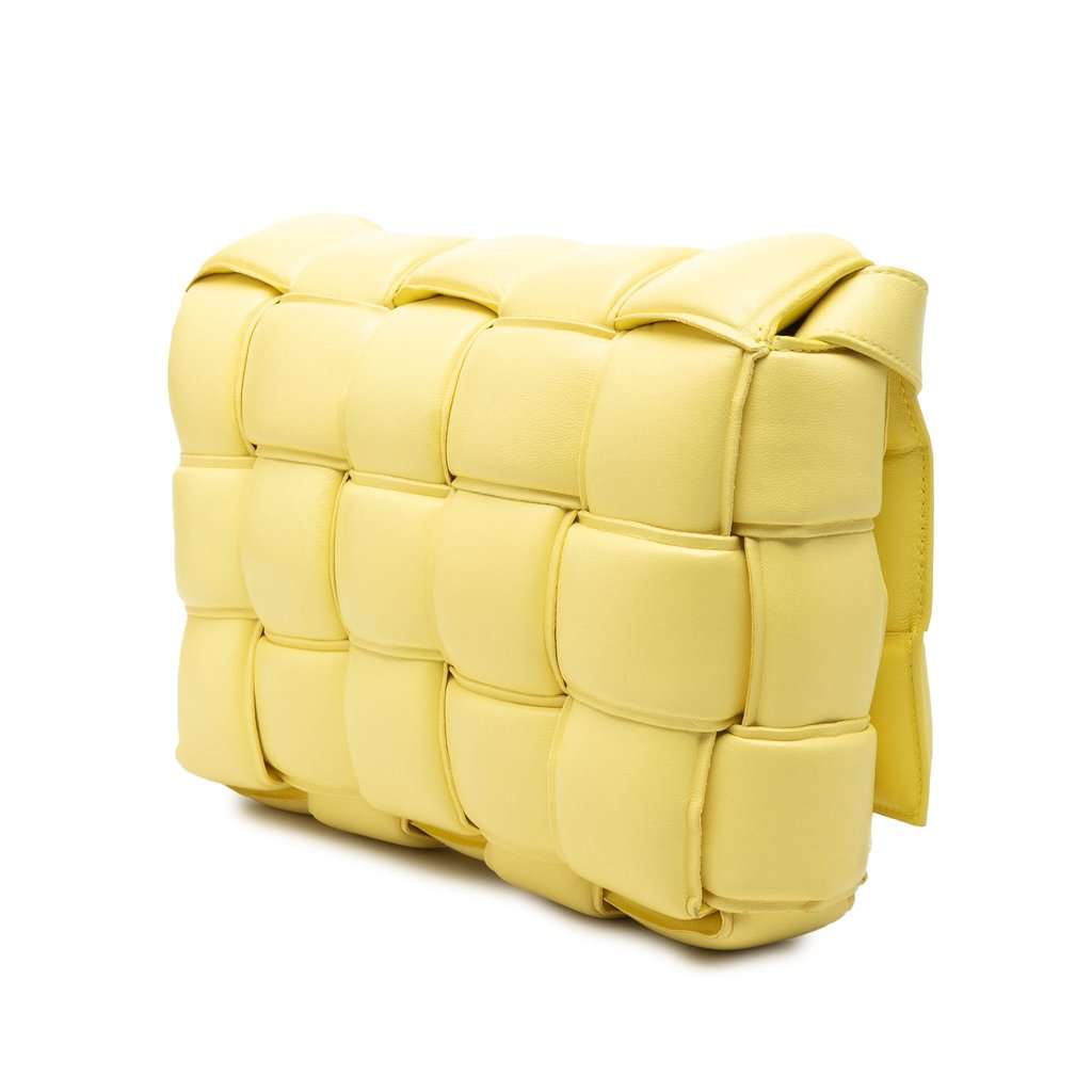 Bottega Veneta Nappa Intrecciato Padded Cassette Crossbody Yellow Leather Very good - Back View