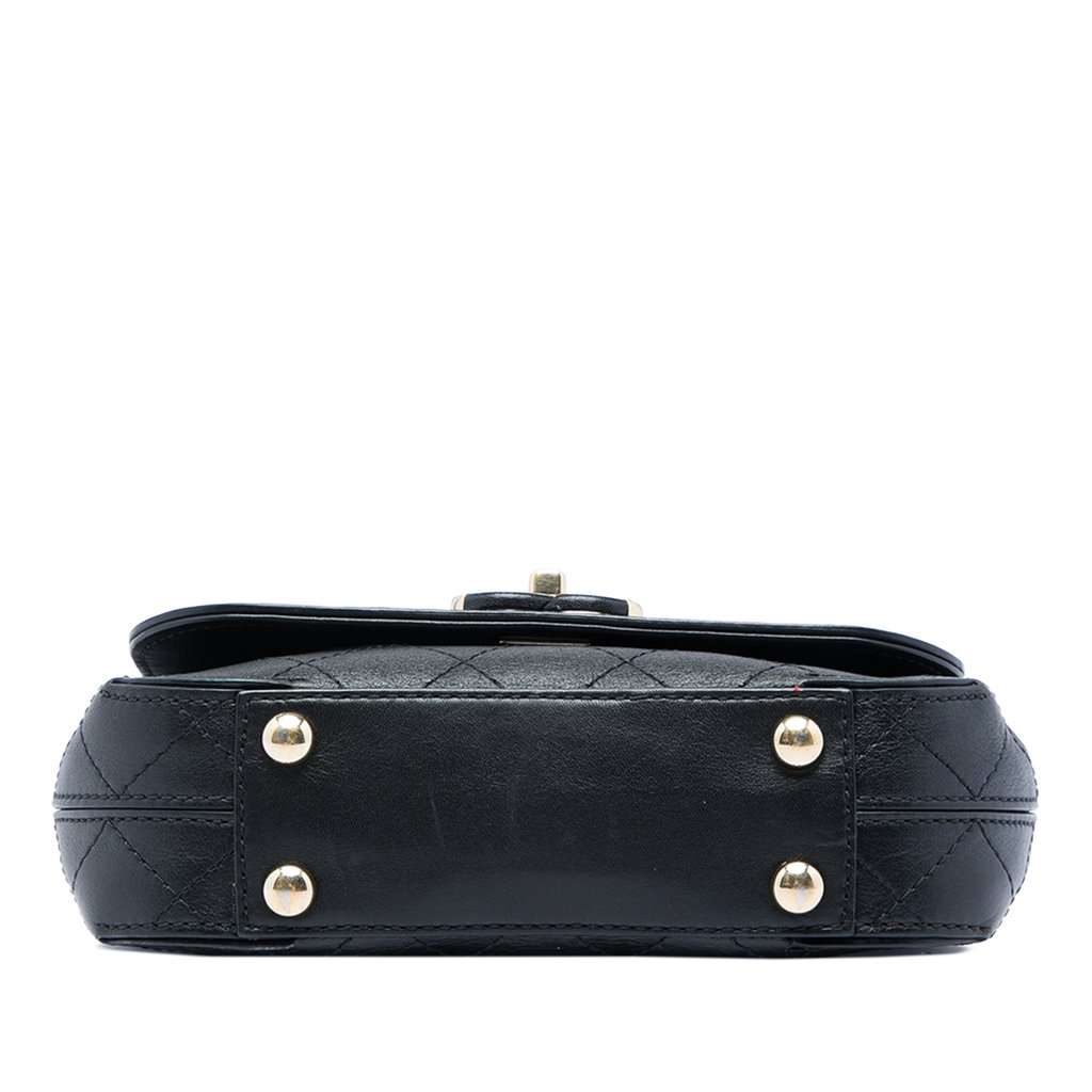 Chanel Small Stitched Calfskin Covered CC Flap Black Leather Very good - Inside View