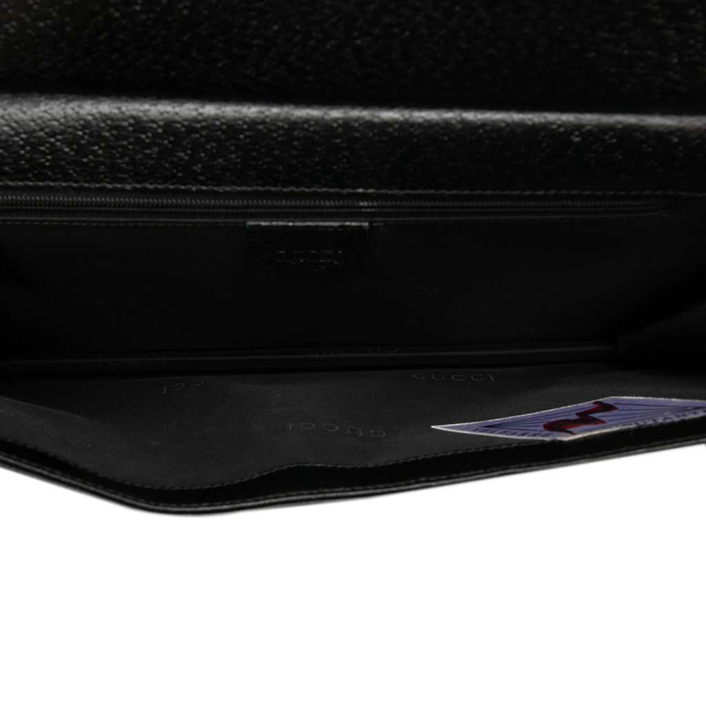 Gucci Grained Calfskin Top Handle Bag Black Leather Very good - Model View