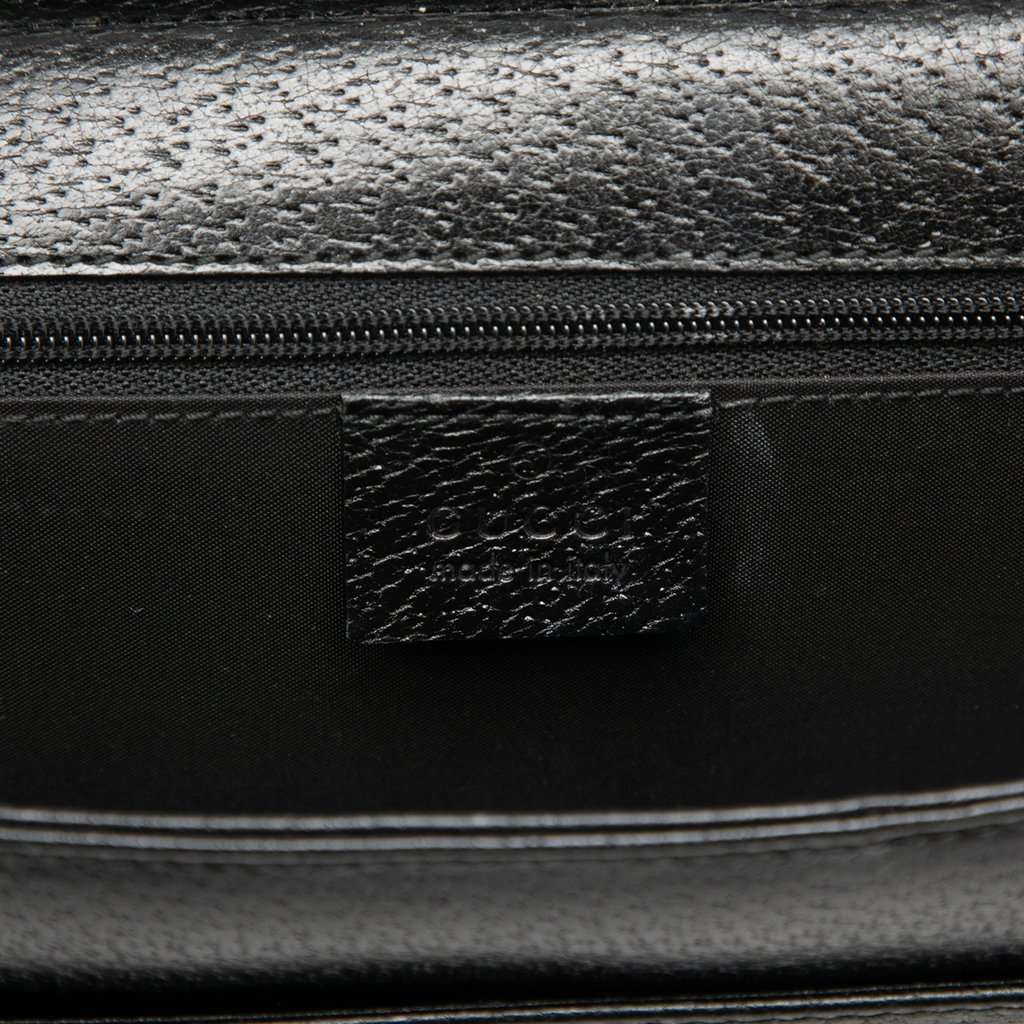 Gucci Grained Calfskin Top Handle Bag Black Leather Very good - Box View