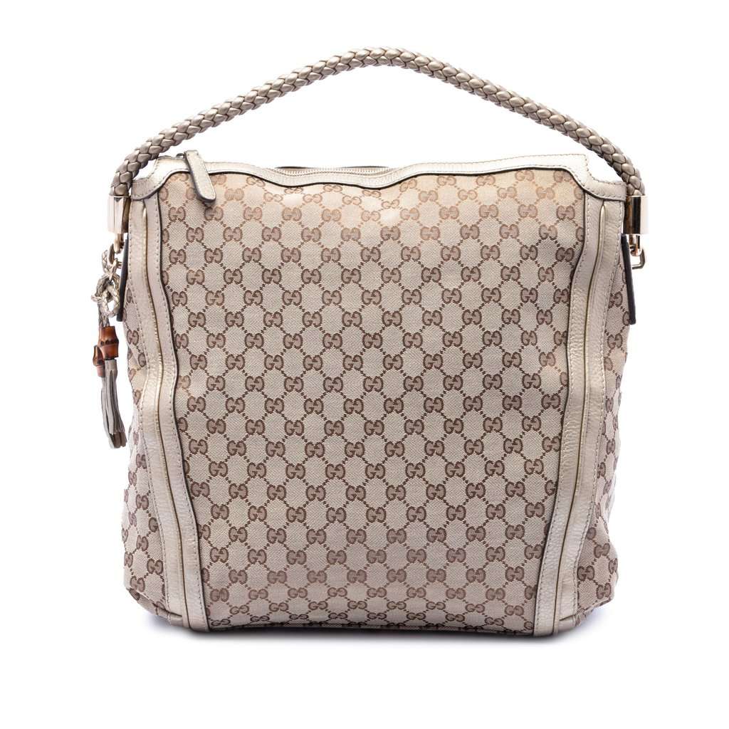 Gucci Large GG Canvas Bella Shoulder Bag Beige Very good condition - Front View