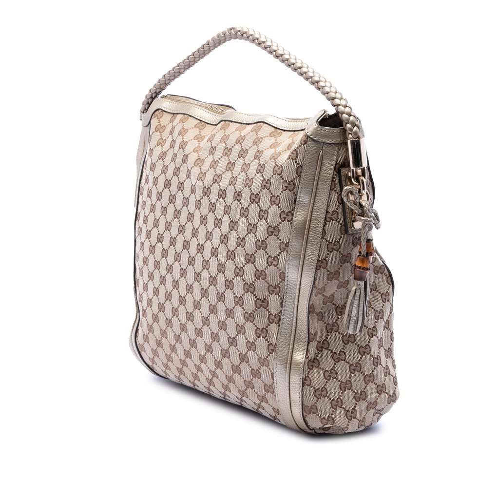 Gucci Large GG Canvas Bella Shoulder Bag Beige Very good condition - Back View