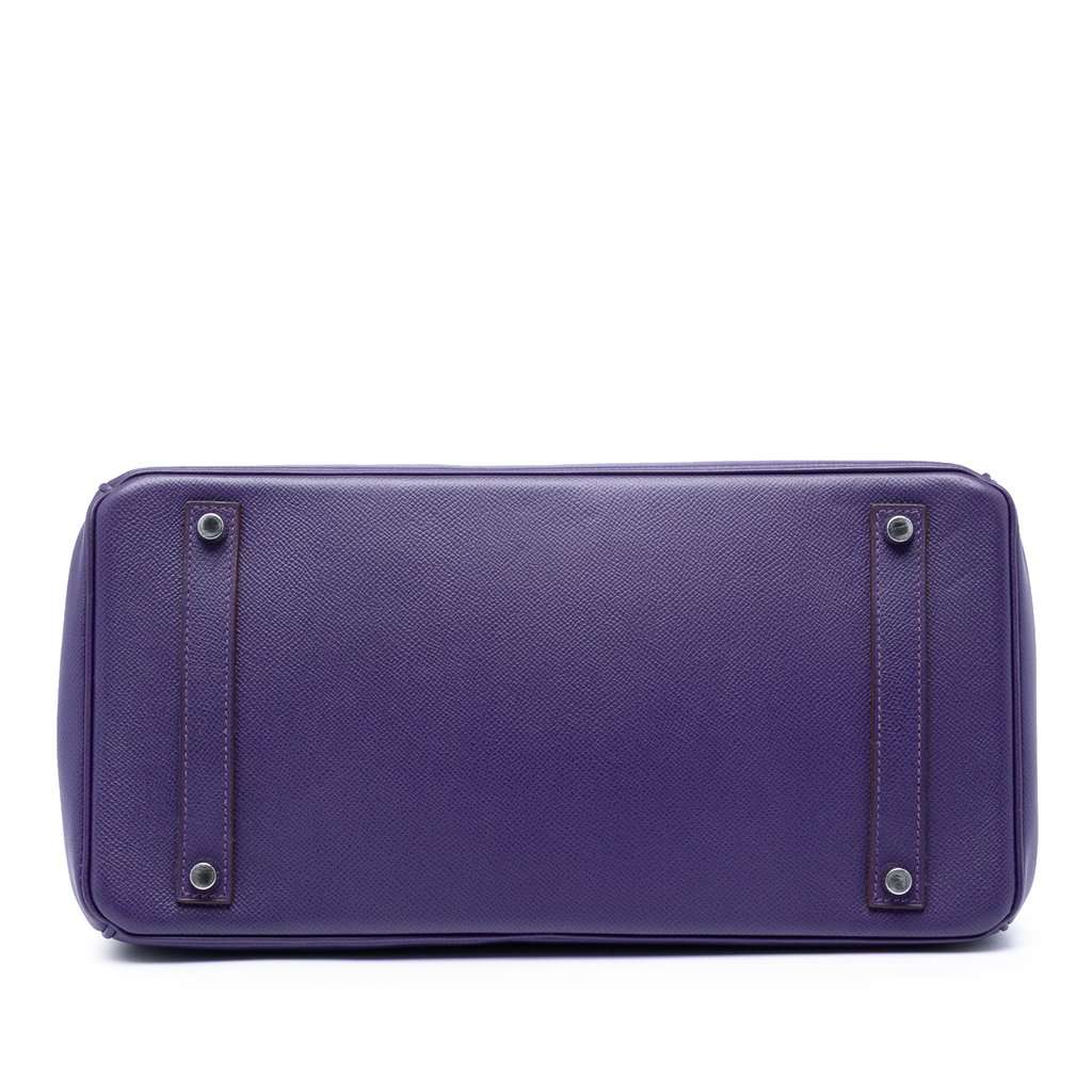 Hermès Epsom Birkin Retourne 35 Purple Leather Very good condition - Inside View