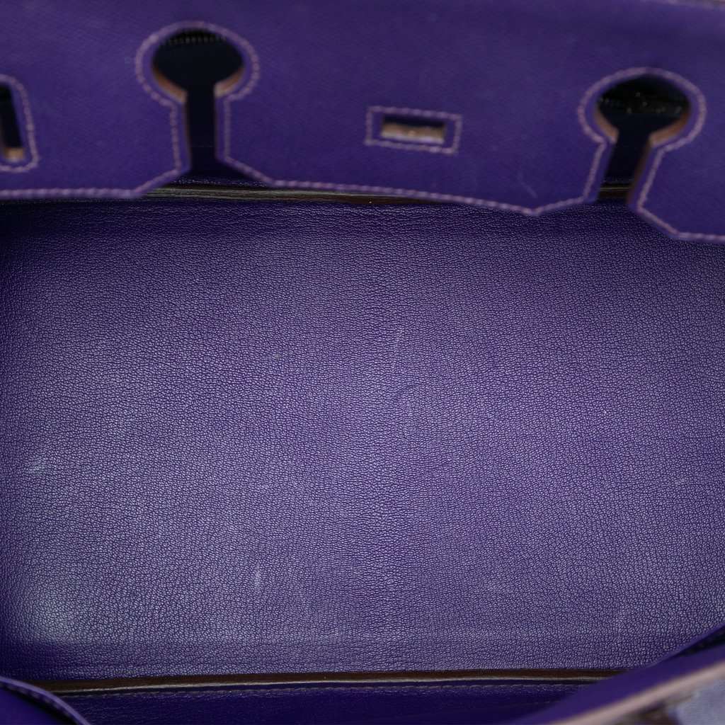 Hermès Epsom Birkin Retourne 35 Purple Leather Very good condition - Model View