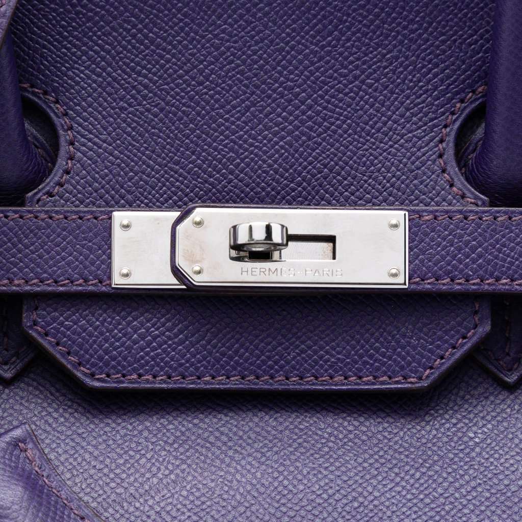 Hermès Epsom Birkin Retourne 35 Purple Leather Very good condition - Box View