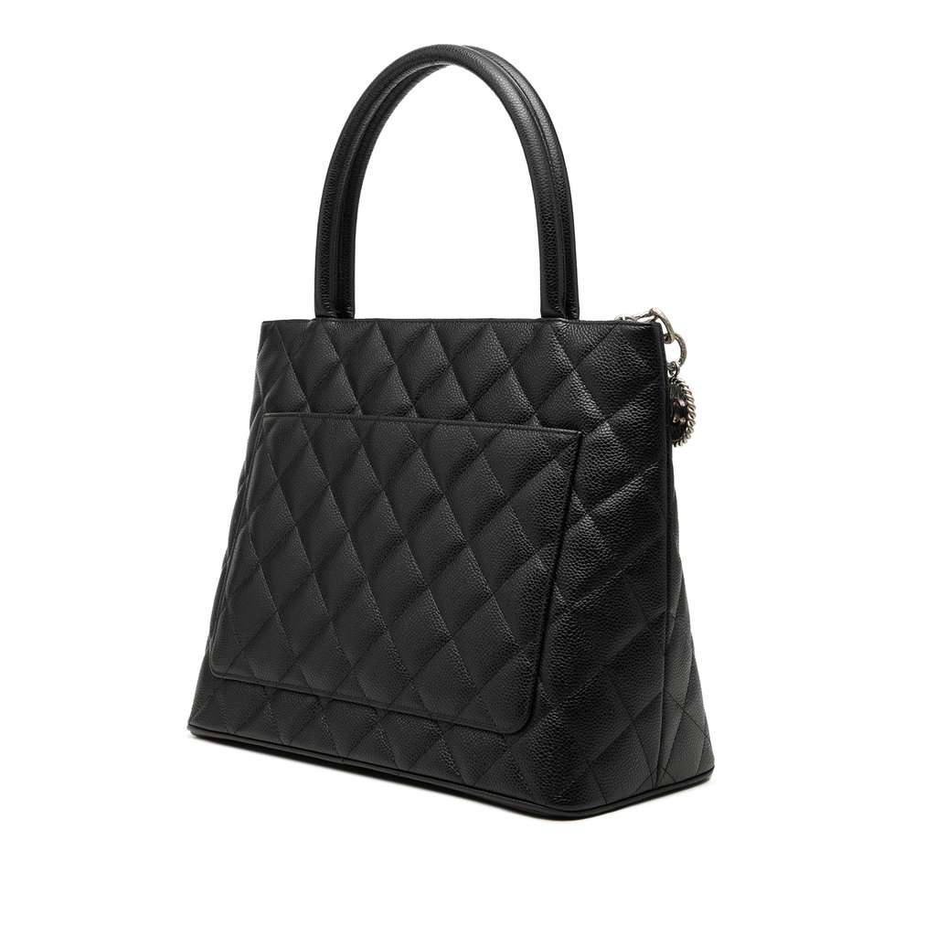 Chanel Caviar Medallion Tote Black Leather Very good condition - Back View