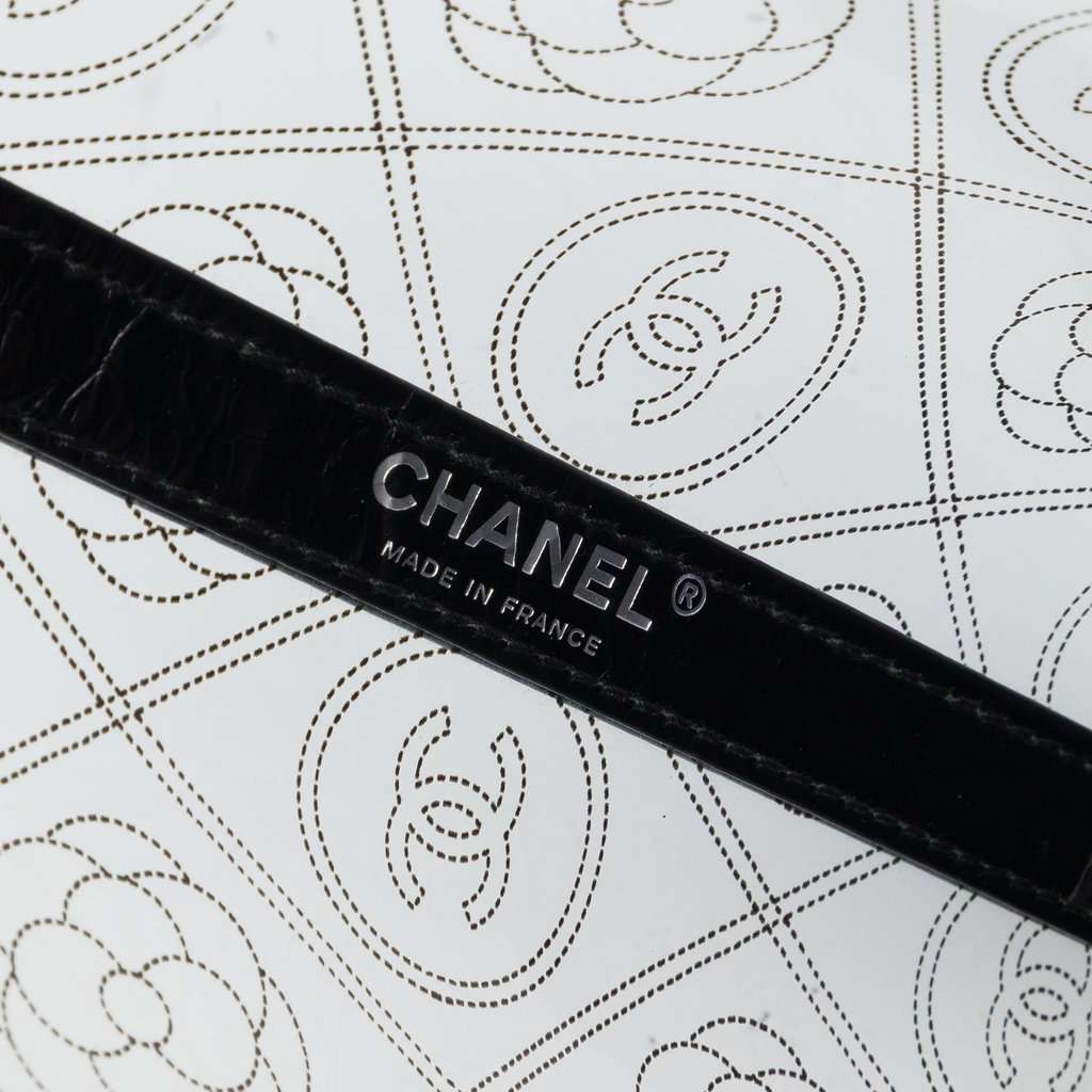 Chanel Medium PVC and Crumpled Calfskin Camellia Coco Bucket Bag Black Plastic Very good - Box View
