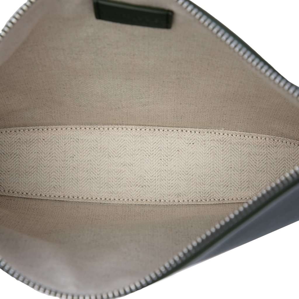 LOEWE Leather Logo Clutch Green Leather Very good - Model View