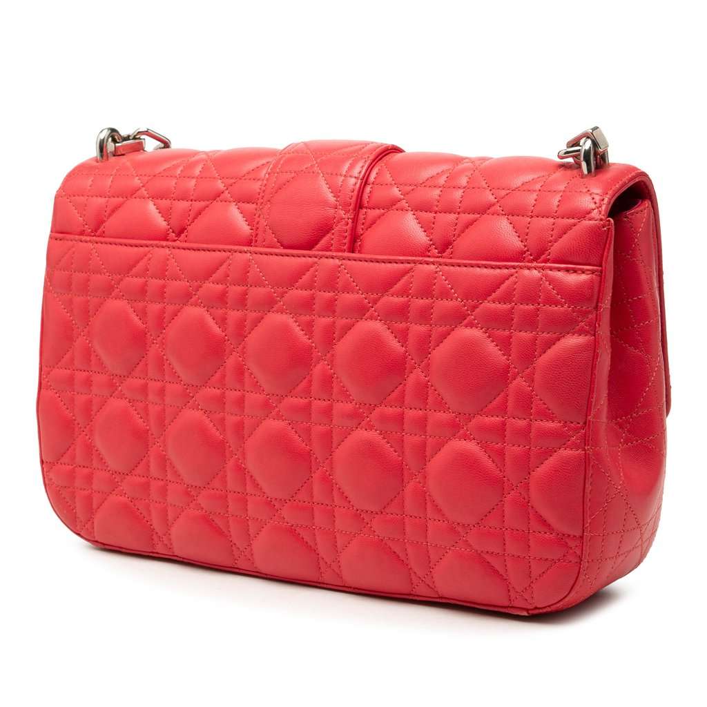 Dior Medium Lambskin Cannage Miss Dior Flap Orange Leather Very good - Back View