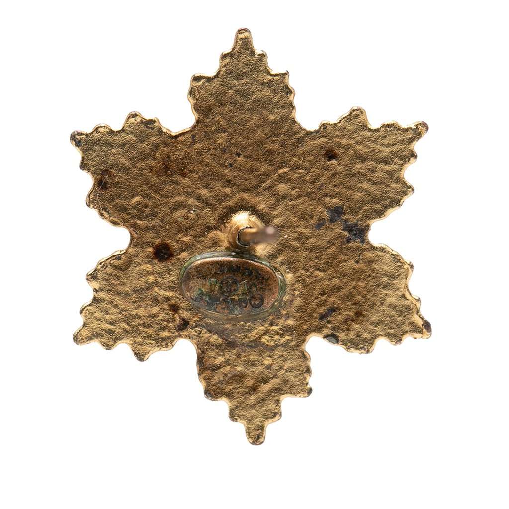 Chanel CC Gold Plated Enamel Snowflake Push Back Earrings Gold Metal Very good condition - Inside View