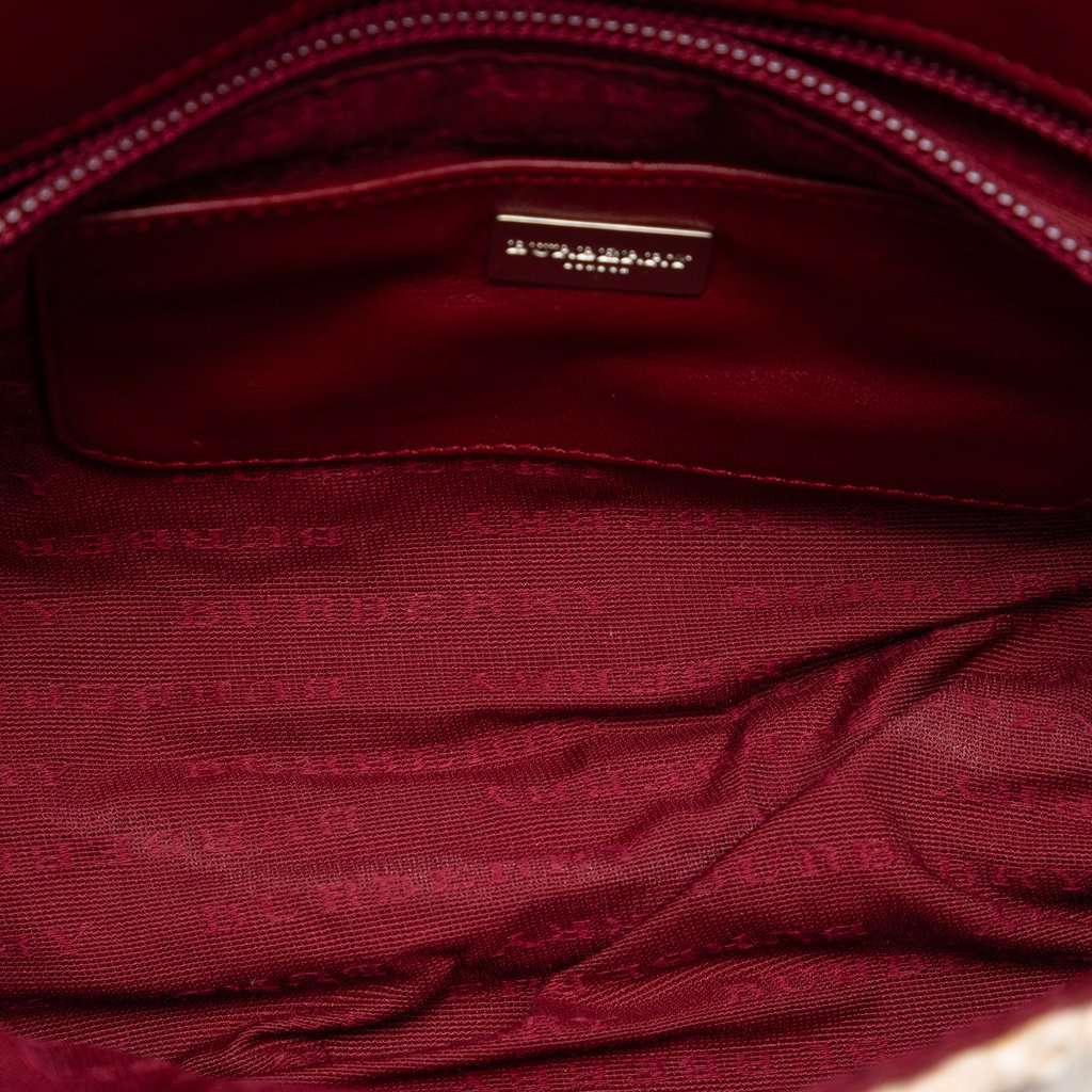 Burberry Mega Check Wool Shoulder Bag Beige Very good condition - Model View