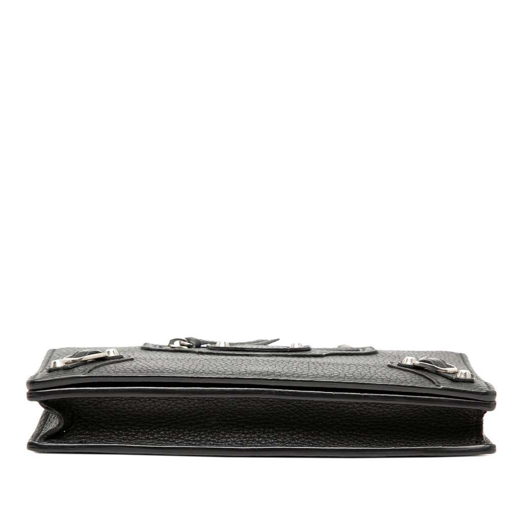Balenciaga Leather Metal Plate City Wallet on Chain Black Leather Very good condition - Inside View