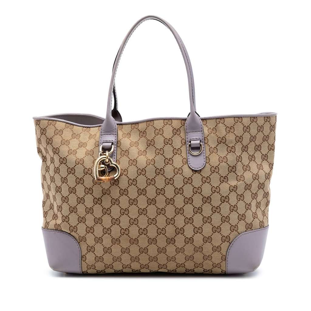 Gucci GG Canvas Heart Bit Tote Beige Very good condition - Front View