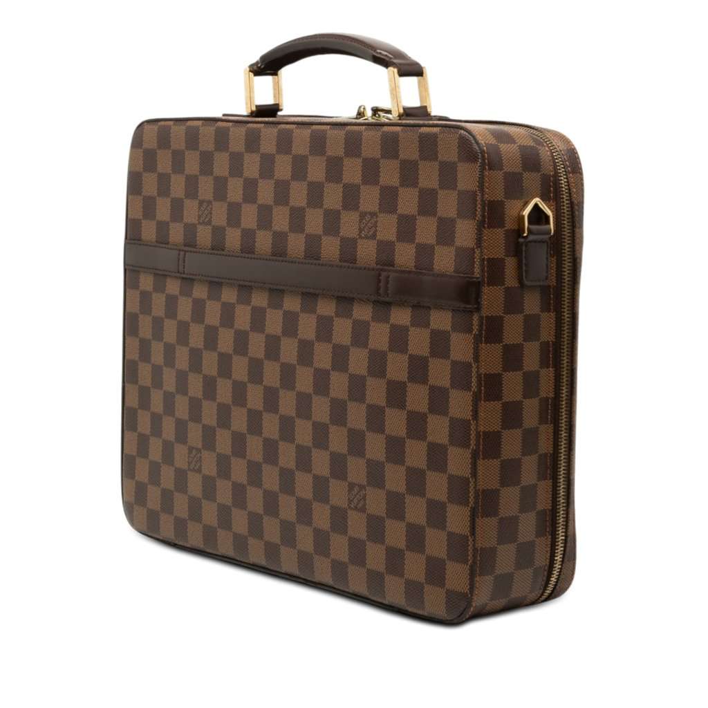 Louis Vuitton Damier Ebene Porte Ordinateur Sabana Brown Very good - Back View