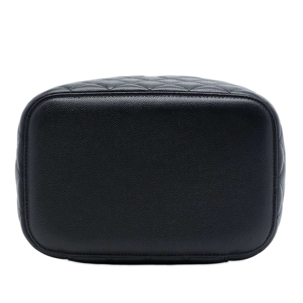 Chanel Medium CC Quilted  Caviar Vanity Case Black Leather Very good condition - Inside View