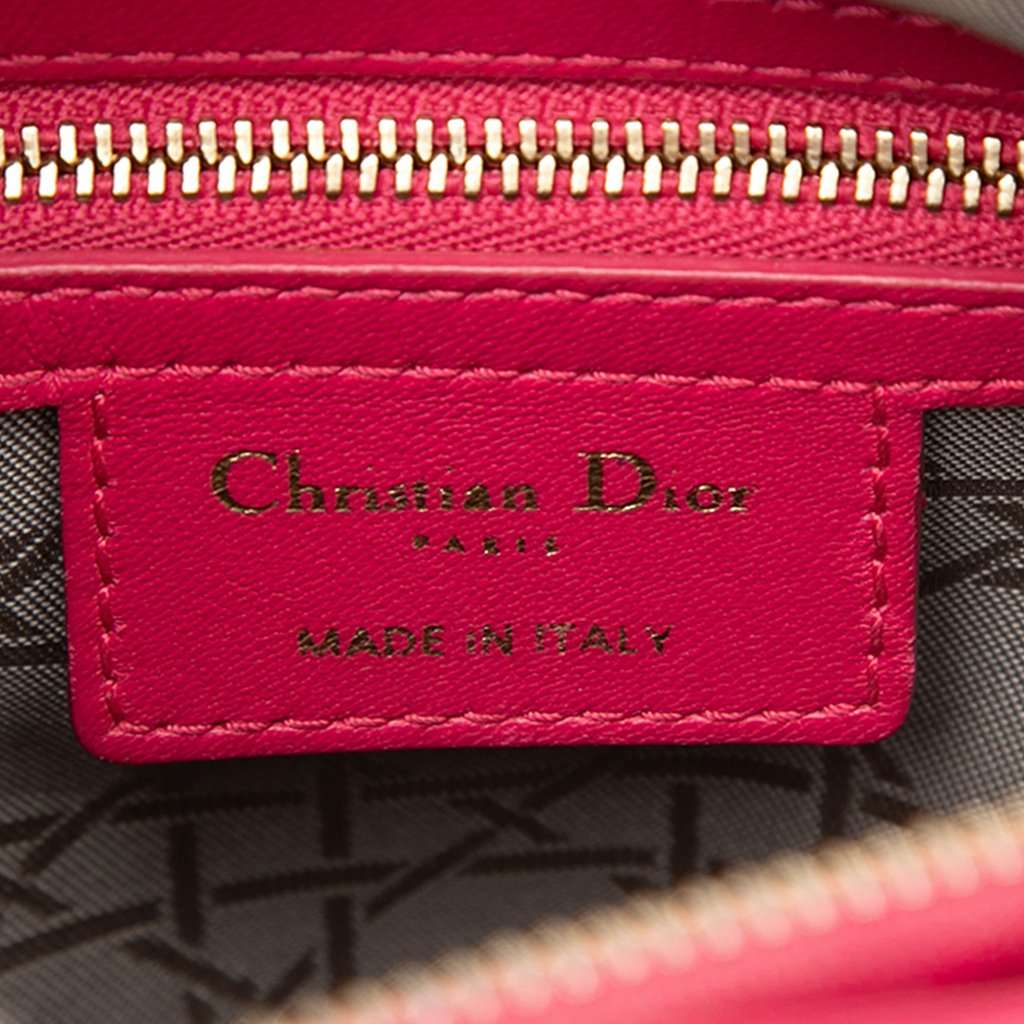 Dior Medium Lambskin Cannage Lady Dior Pink Leather Very good - Box View