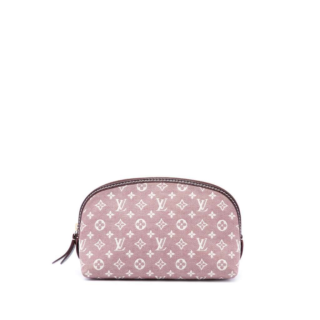 Louis Vuitton Monogram Mini Lin Cosmetic Pouch Pink Very good - Front View