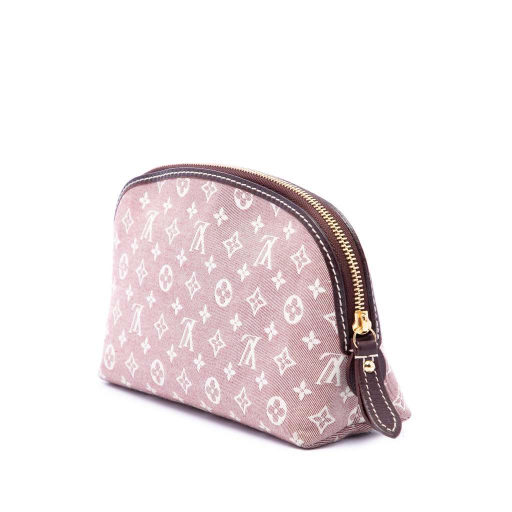 Louis Vuitton Monogram Mini Lin Cosmetic Pouch Pink Very good - Back View
