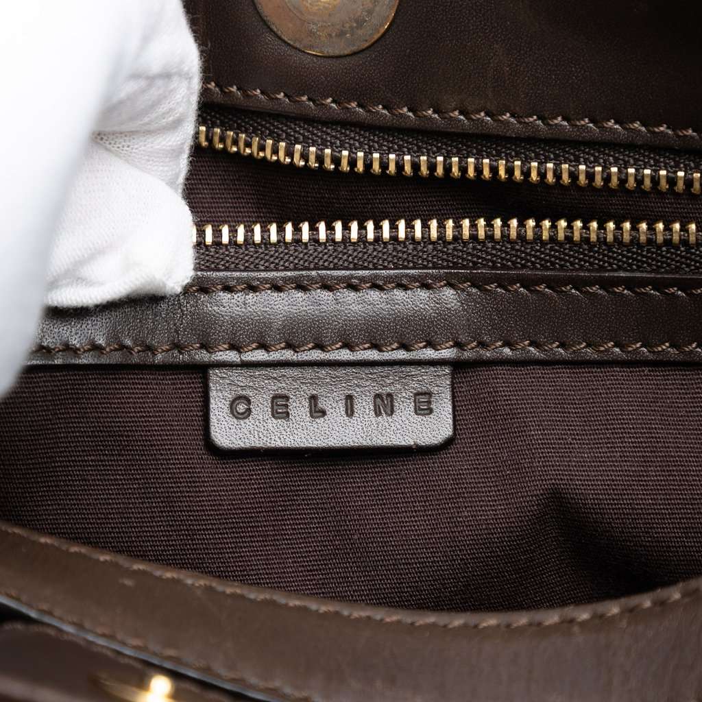 Celine C Macadam Suede Shoulder Bag Brown Leather Very good condition - Box View