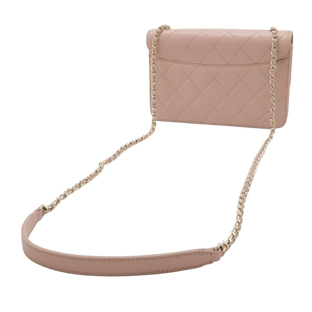 Chanel Mini Quilted Sheepskin Beauty Lock Flap Pink Leather Very good condition - Back View