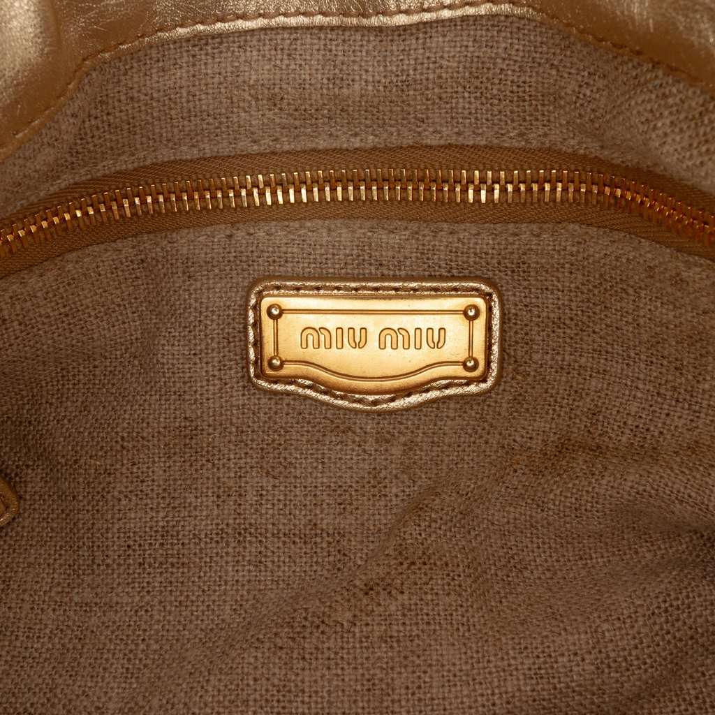 Miu Miu Matelasse Canvas Coffer Satchel Beige Good condition - Box View