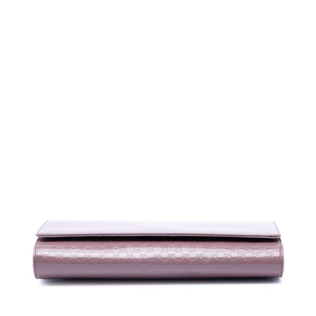 Gucci Microguccissima Patent Broadway Clutch Pink Leather Very good condition - Inside View