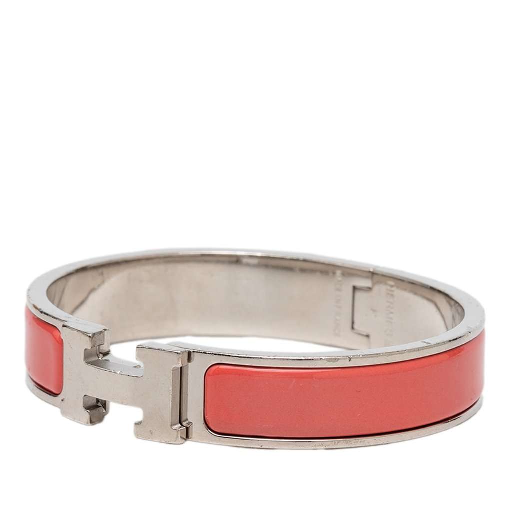 Hermès Narrow Enamel Clic H Bracelet PM Red Very good condition - Back View