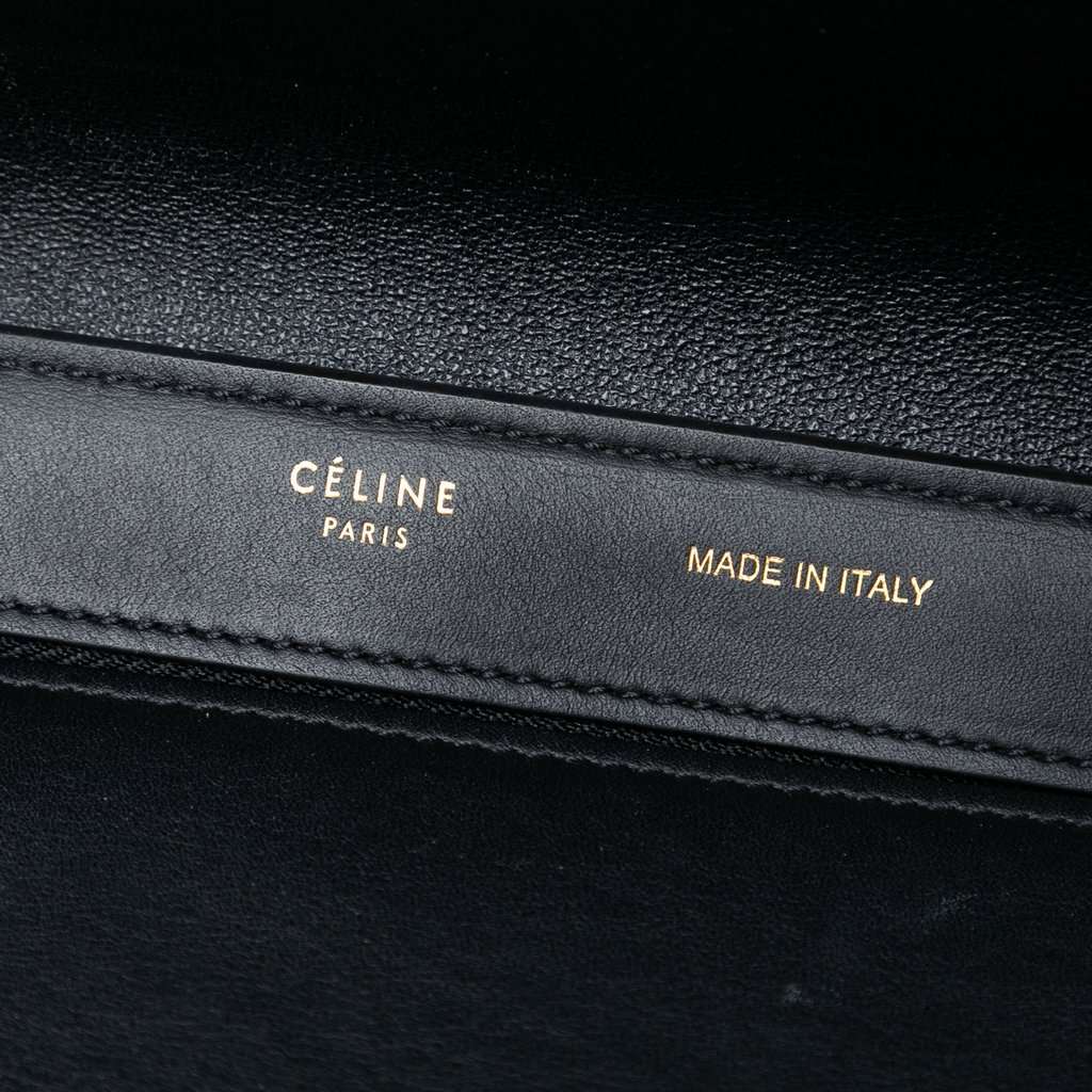 Celine Small Tricolor Leather Trapeze Satchel Black Leather Very good condition - Box View