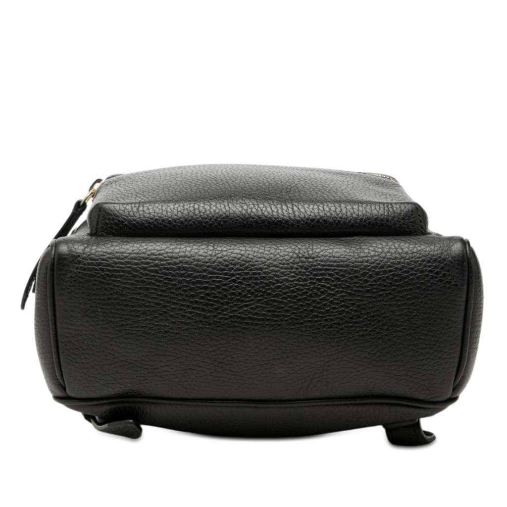Gucci Pebbled Calfskin Soho Chain Backpack Black Leather Good condition - Inside View