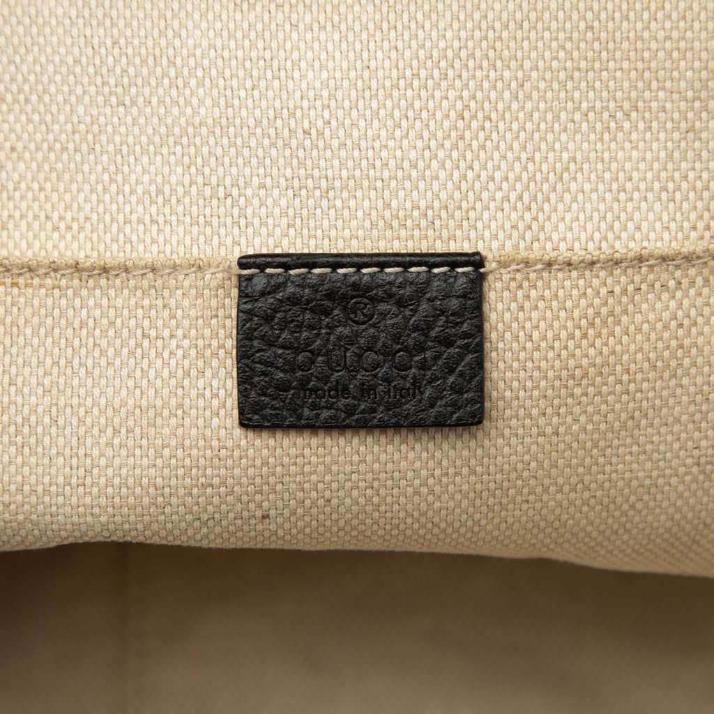 Gucci Pebbled Calfskin Soho Chain Backpack Black Leather Good condition - Box View