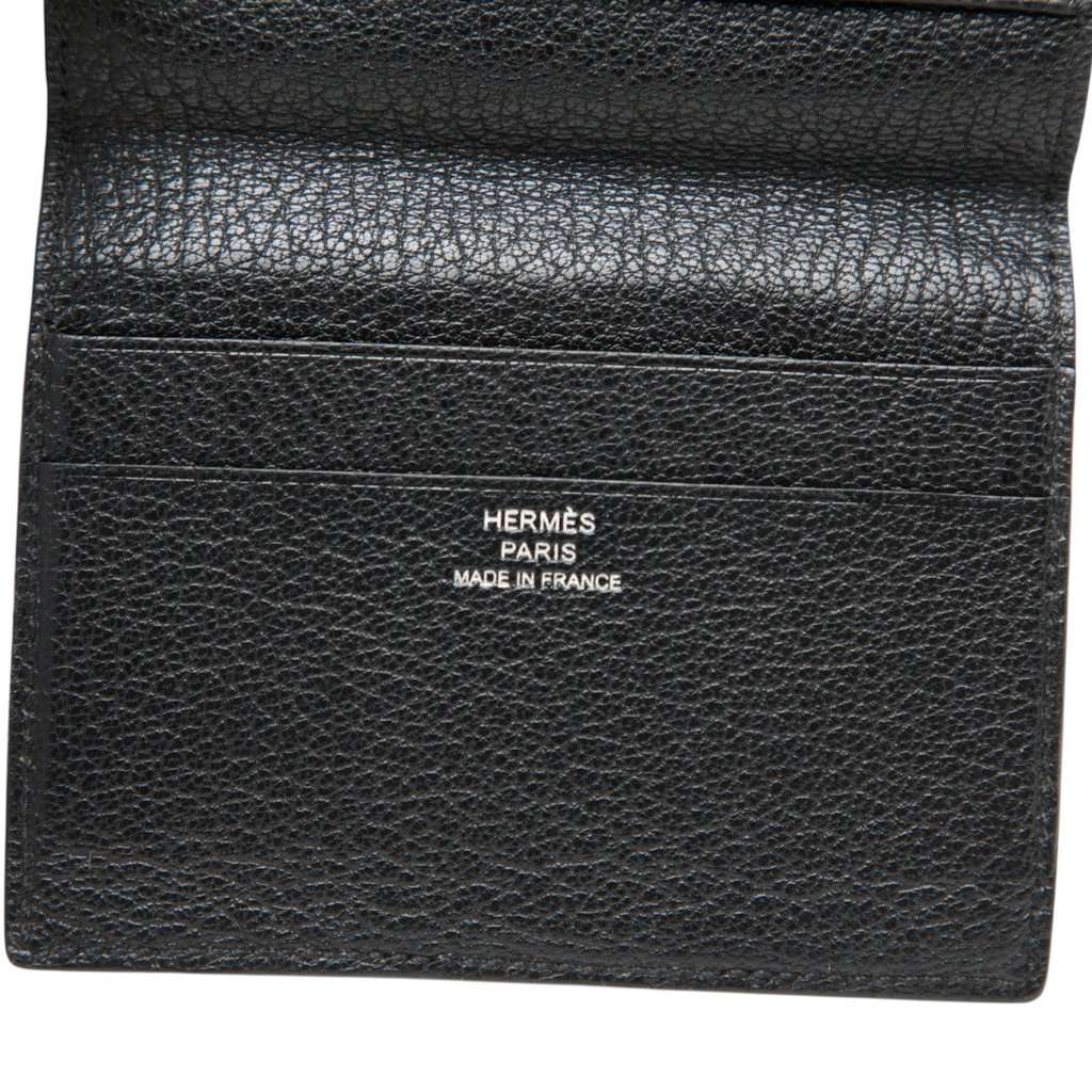 Hermès Chevre Mysore Evelyne Card Holder Black Leather Very good - Box View