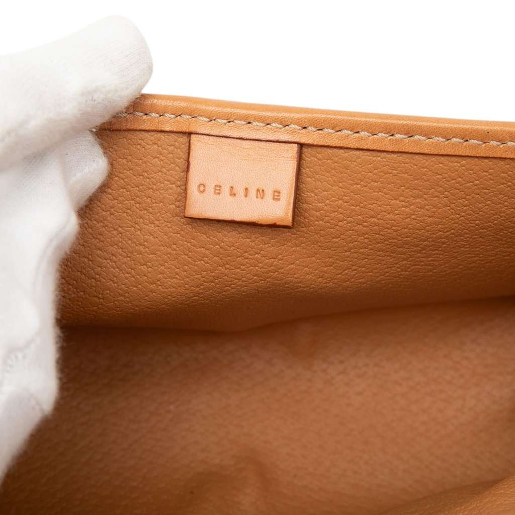 Celine Macadam Coated Canvas Clutch Brown Very good condition - Box View