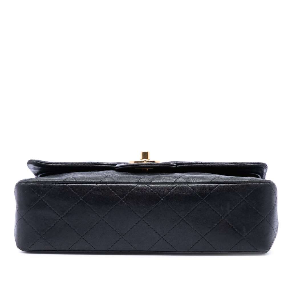 Chanel Small Classic Lambskin Double Flap Black Leather Very good condition - Inside View