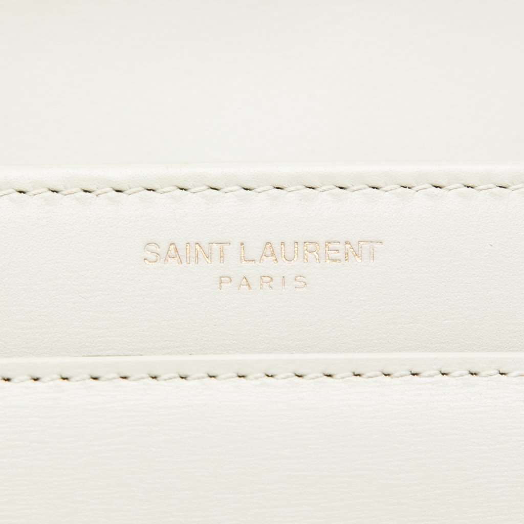Saint Laurent Medium Smooth Calfskin Solferino Satchel In Box White Leather Very good - Box View