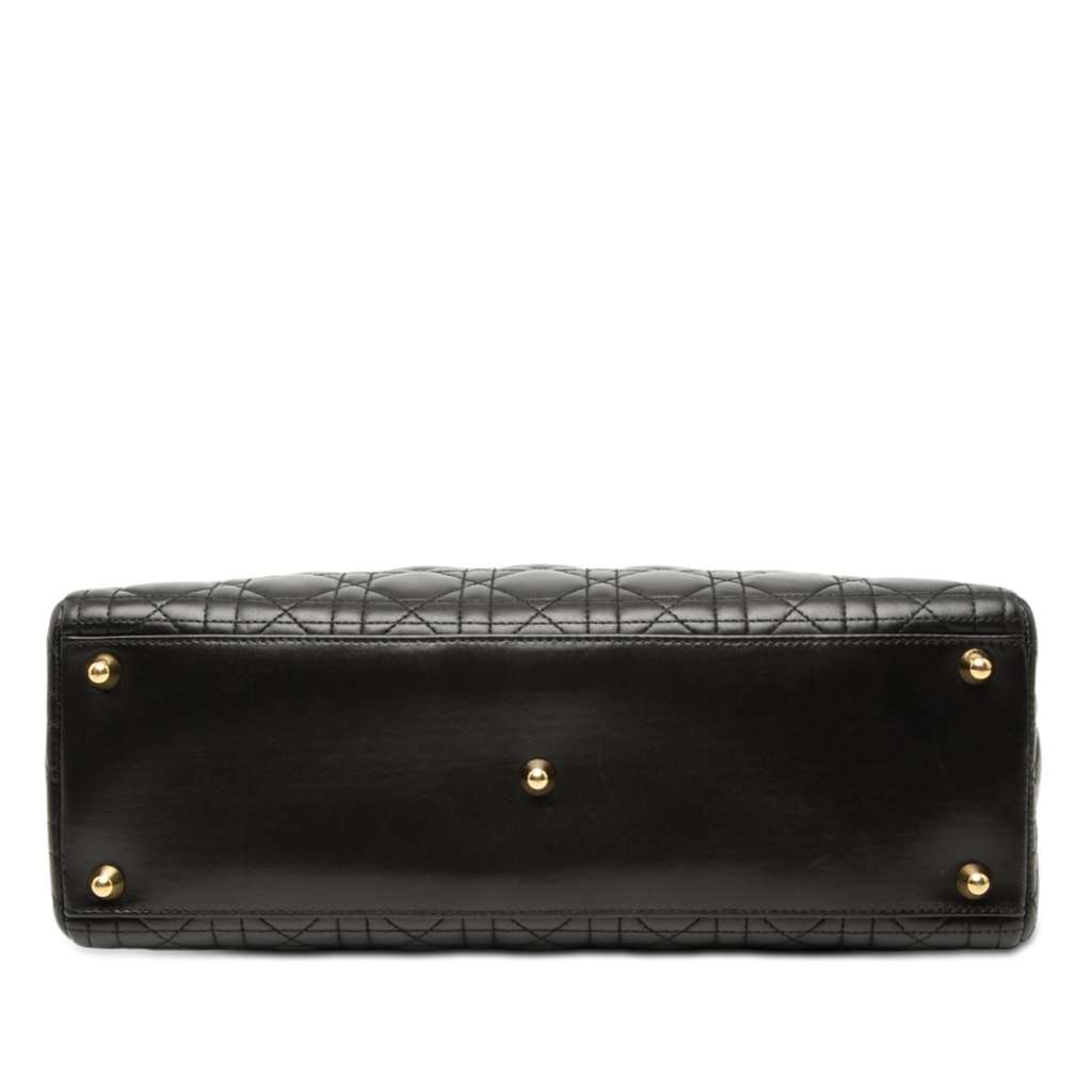Dior Large Lambskin Cannage Lady Dior Black Leather Very good condition - Inside View