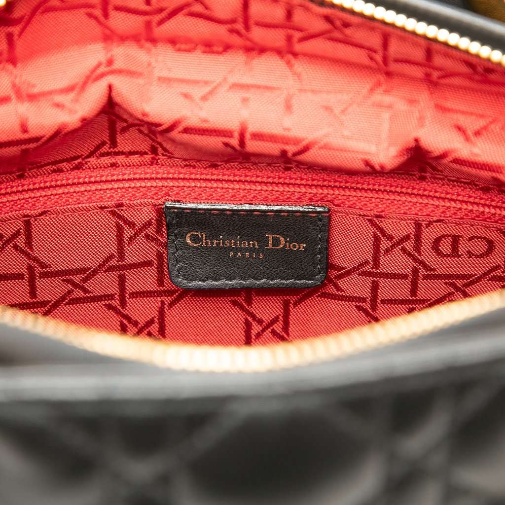 Dior Large Lambskin Cannage Lady Dior Black Leather Very good condition - Box View