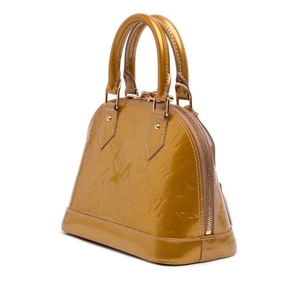 Louis Vuitton Monogram Vernis Alma BB Gold Leather Very good - Back View