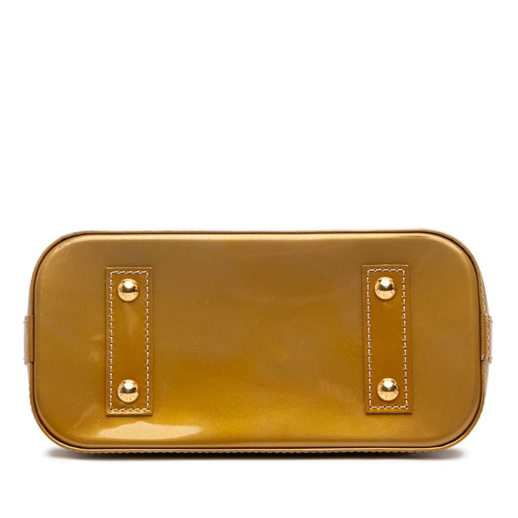 Louis Vuitton Monogram Vernis Alma BB Gold Leather Very good - Inside View