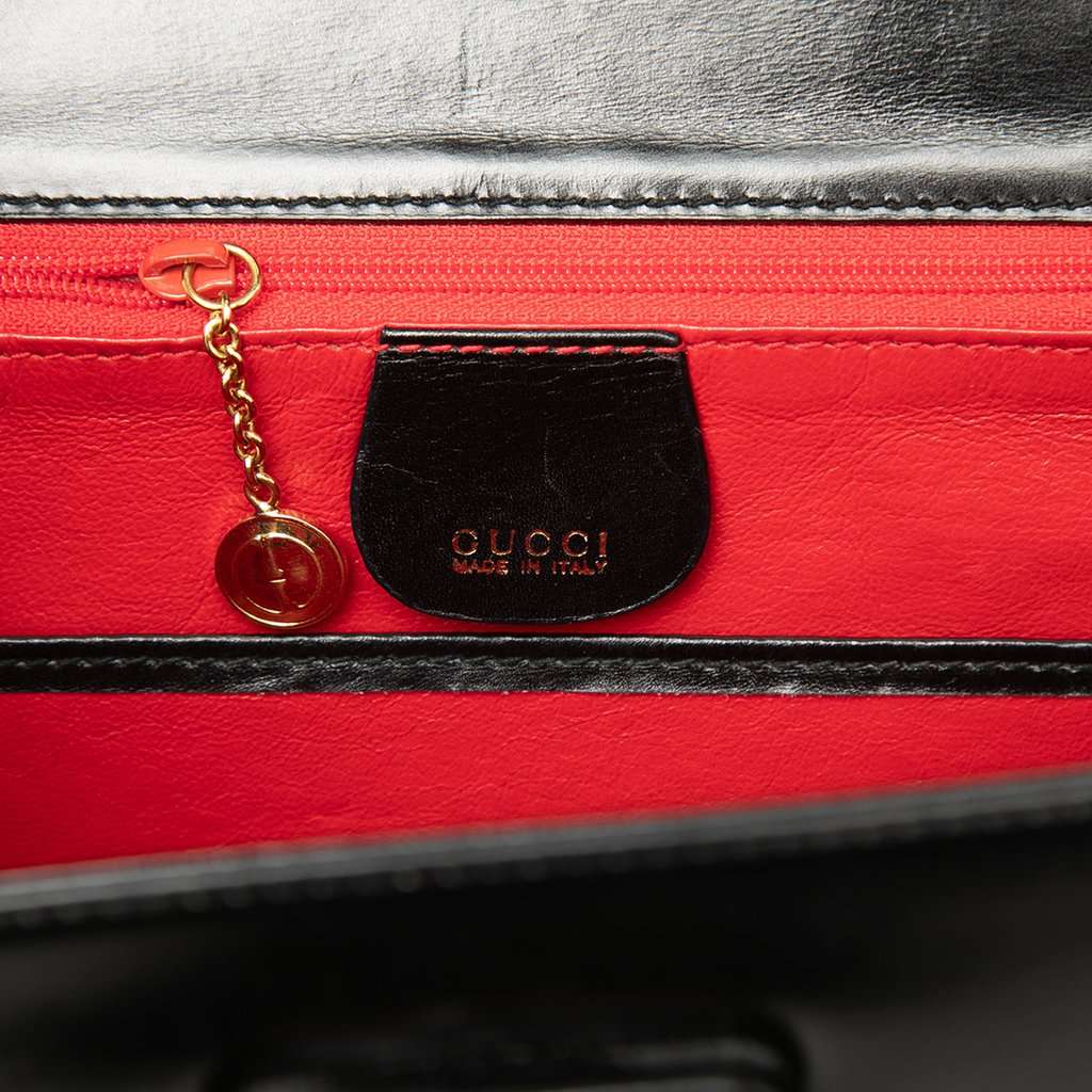 Gucci Small Calfskin Bamboo Night Black Leather Very good - Box View
