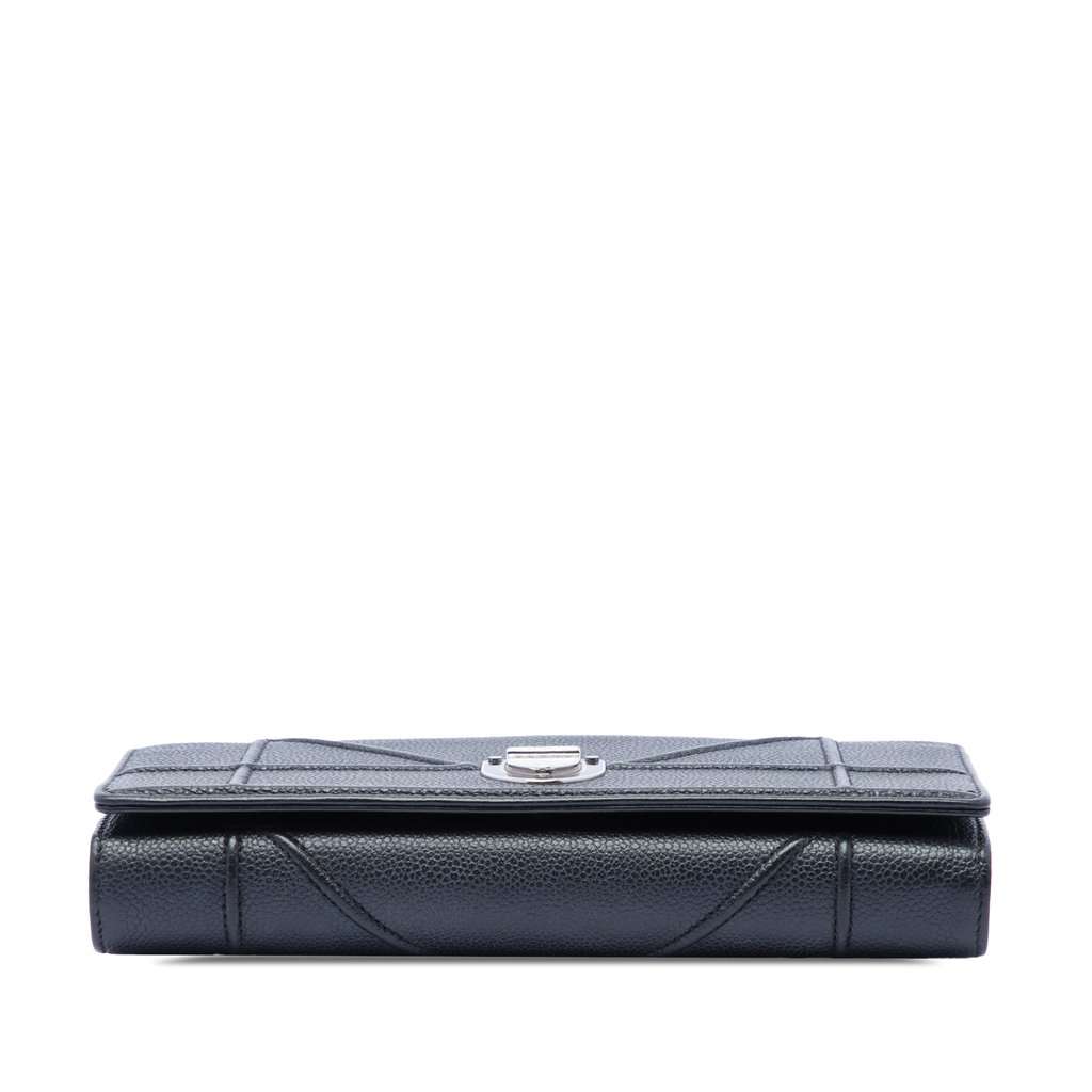 Dior Grained Calfskin Diorama Croisiere Wallet on Chain Black Leather Very good condition - Inside View