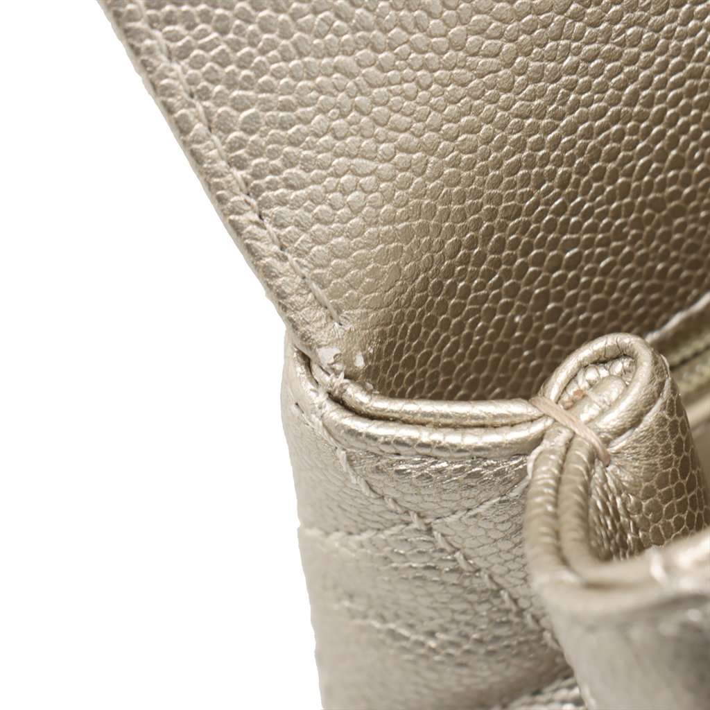 Chanel Mini Quilted Caviar Coco Top Handle Bag Gold Leather Never worn - Box View
