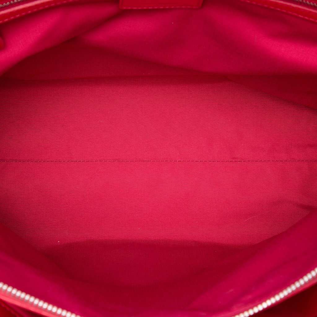 Dior Large Patent Cannage Lady Dior Soft Shopping Tote Red Leather Very good - Model View