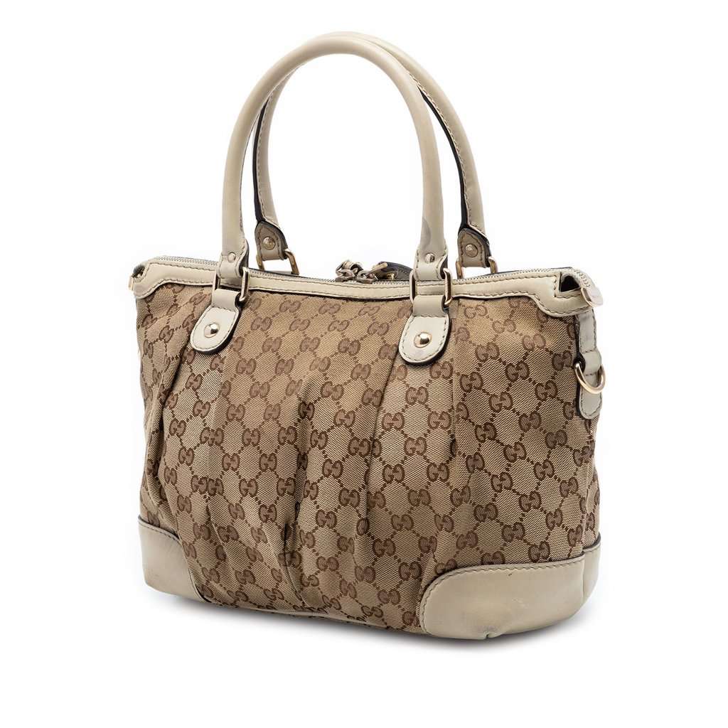 Gucci GG Canvas Sukey Satchel Beige Very good condition - Back View