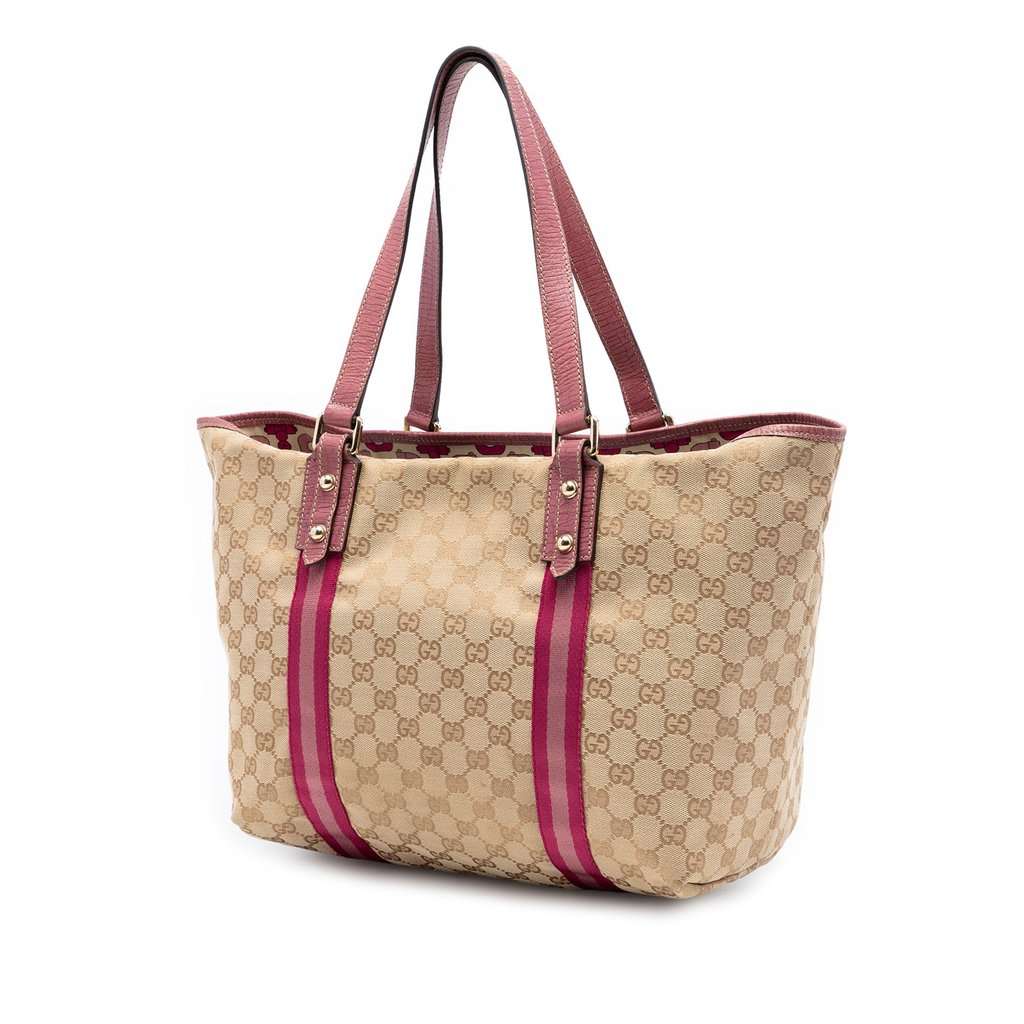 Gucci Large GG Canvas Jolicoeur Tote Beige Very good - Back View