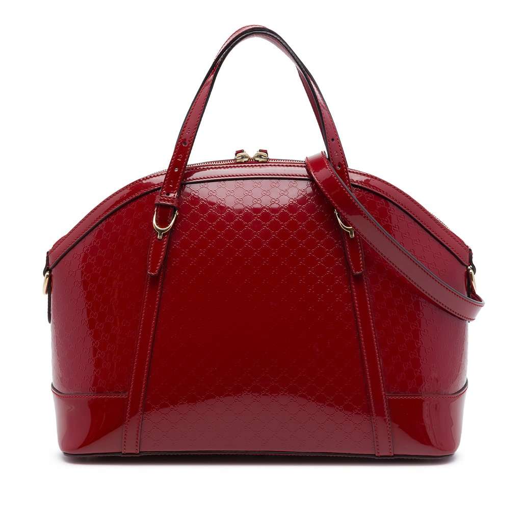 Gucci Large Microguccissima Patent Nice Dome Satchel Red Leather Very good - Front View