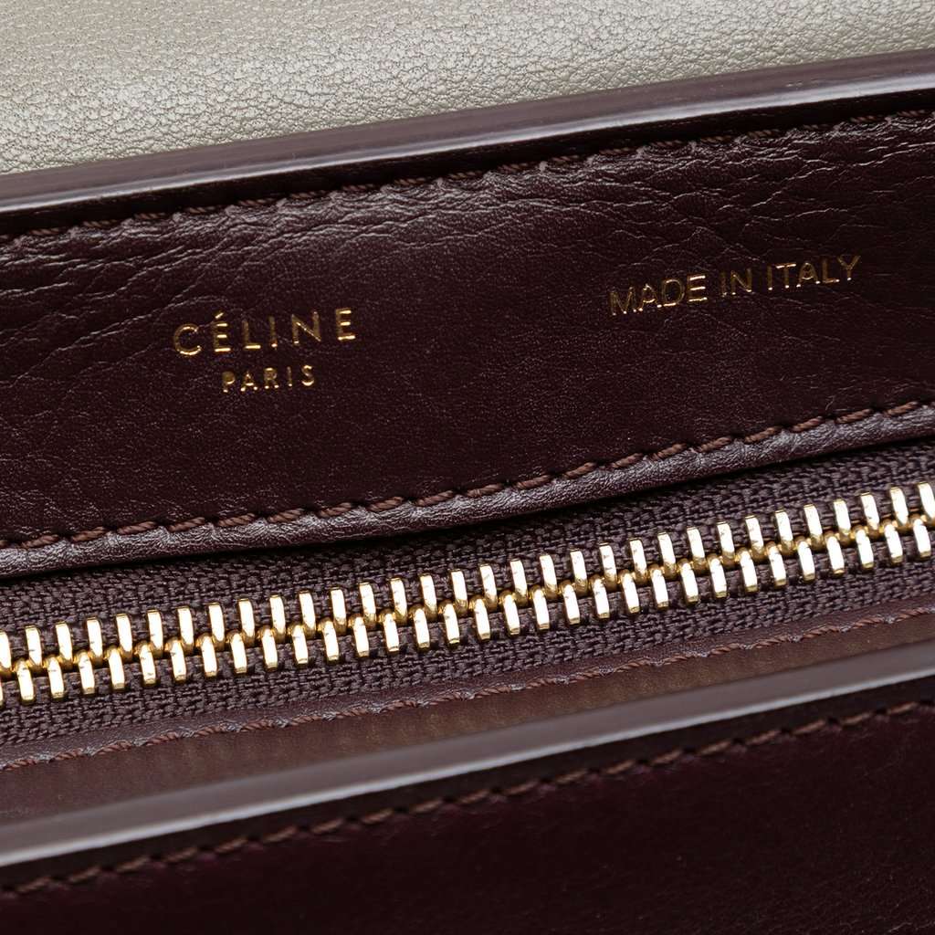 Celine Medium Tricolor Leather Trapeze Satchel Red Leather Very good condition - Box View