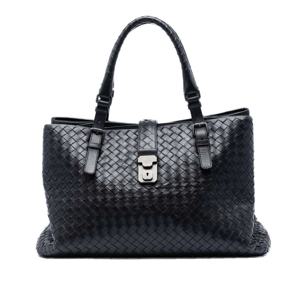 Bottega Veneta Medium Nappa Intrecciato Roma Tote Black Leather Very good condition - Front View